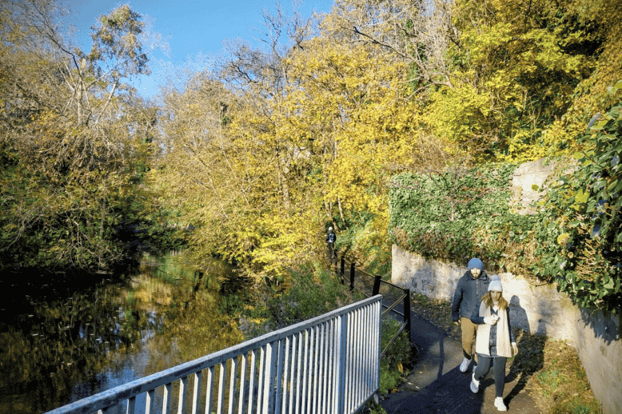 autumn dean village walk water of leith